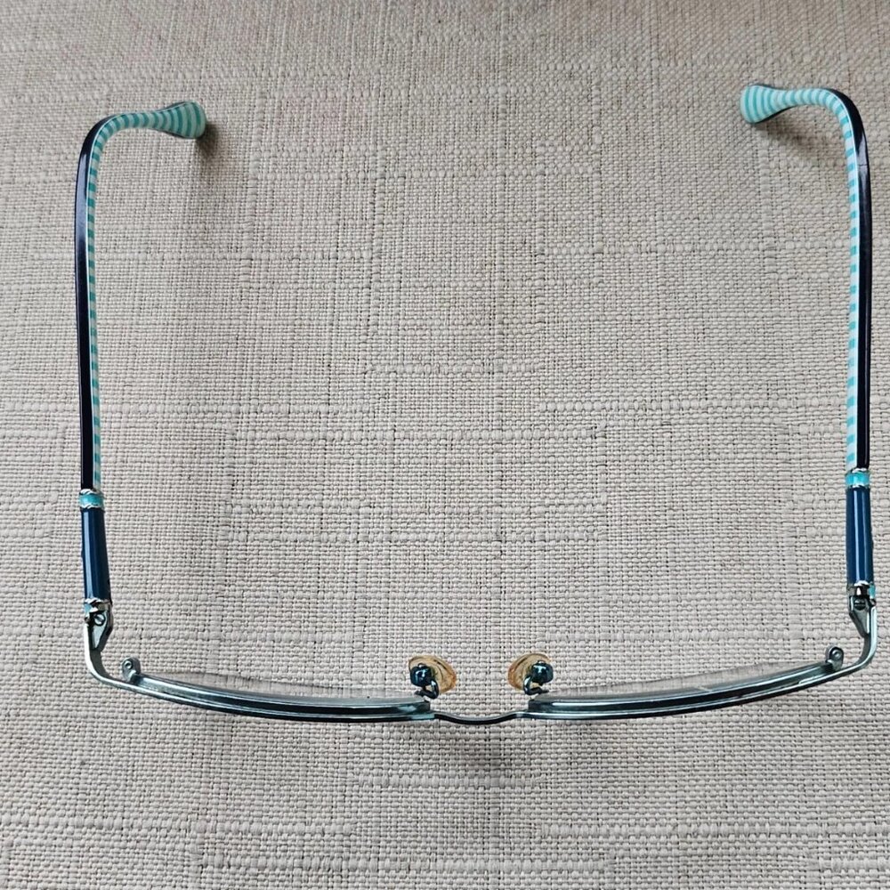 Lilly Pulitzer Teal Frame Glasses with Mint-White Striped Temples - Picture 13 of 13